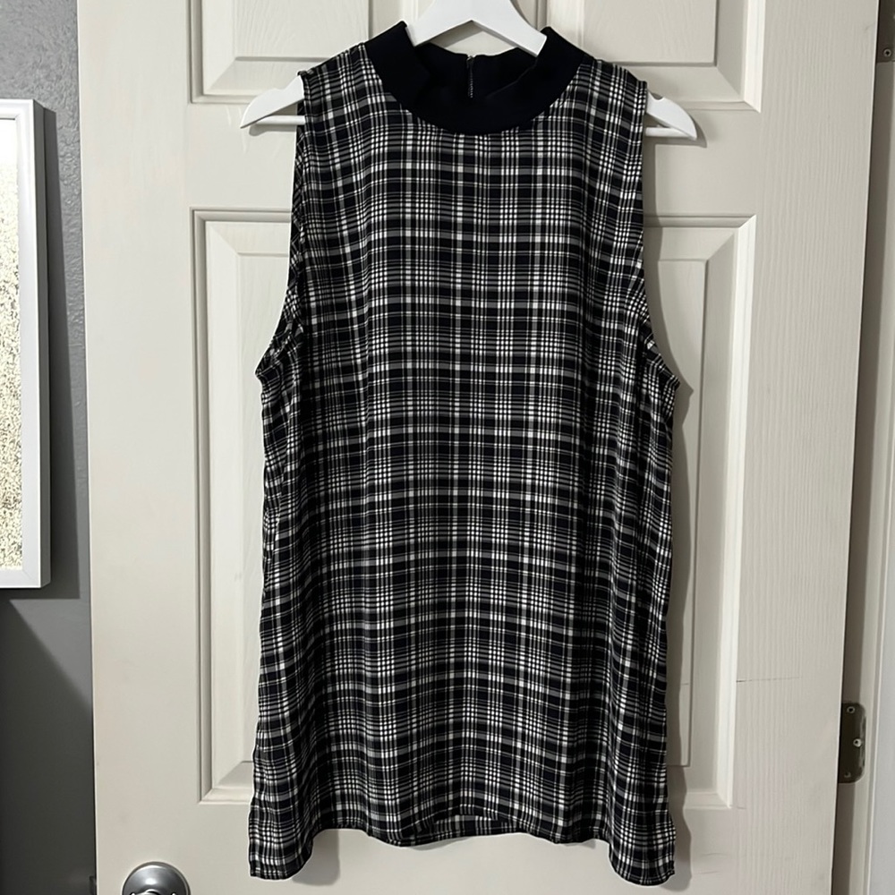 LOFT Outlet Printed Mock Neck Sleeveless Blouse Size XL